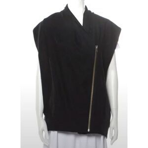 Helmut Lang Wool Sleeveless Black Cowl Neck Vest Jacket